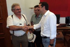 Themis Kotsifakis OLME leader meets Tsipras July 2013