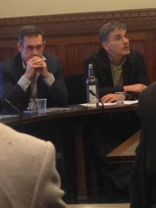 parliamentary briefing Paul Mason and Greek Economics Minister Euclid Tsakalotos